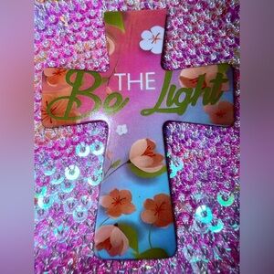 BE THE LIGHT Colorful Floral Cross Magnet